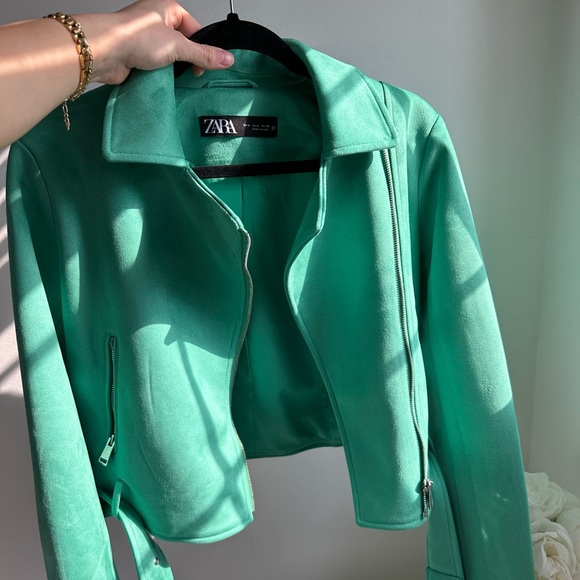 Zara Green Suede Jacket - Picture 3 of 3